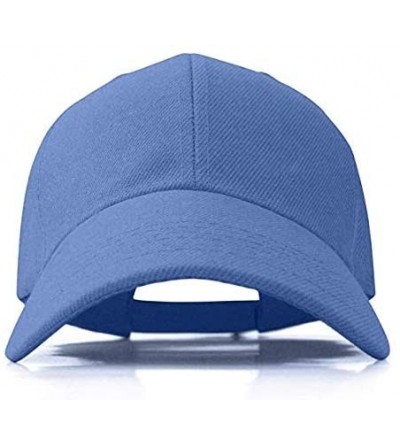 Baseball Caps Plain Adjustable Baseball Cap Classic Adjustable Hat Men Women Unisex Ballcap 6 Panels - Light Blue/Pack 2 - C1...