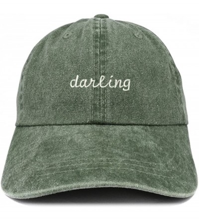 Baseball Caps Darling Embroidered Washed Cotton Adjustable Cap - Dark Green - C0185LU0EEU $33.76