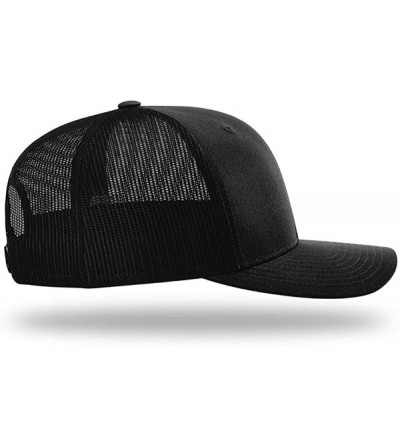 Baseball Caps Trump 2020 Hat - Trump Pence '20 Leather Patch Back Mesh Trump Hat - Black Front / Black Mesh - C418UNRW5WT $30.12