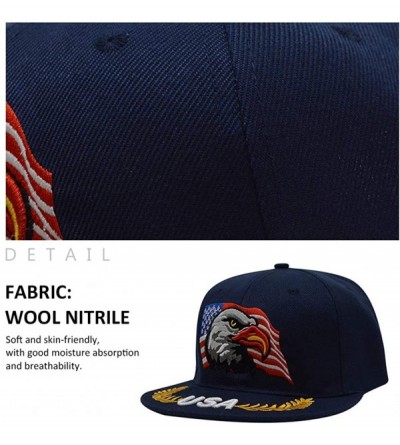 Baseball Caps 3D Embroidery Dad Hat Patriotic Eagle American Flag Adjustable Baseball Cap Classic Strapback Cap - C918R684XT6...