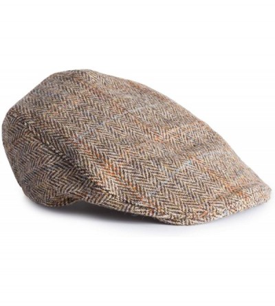 Newsboy Caps Irish Wool Flat Cap - Brown Herringbone - C818L3D963M $35.31