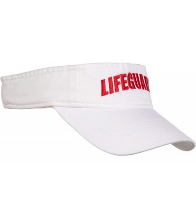 Baseball Caps Lifeguard Visor - Professional Guard Hat Red Sun Cap Men Women Costume Uniform - White - CW18L5R4G8U $21.74