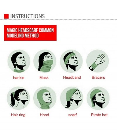Headbands Fashion Face Mask Bandanas Sports & Casual Headwear Seamless Neck Gaiter- Headwrap- Balaclava- Helmet Liner - CE197...