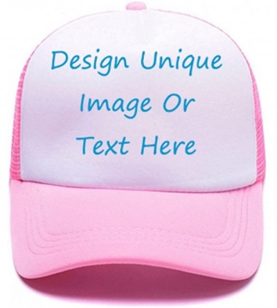 Baseball Caps Customized Trucker Hat Personalized Baseball Cap Adjustable Snapback Men Women Sports Hat - Trucker Pink - C518...