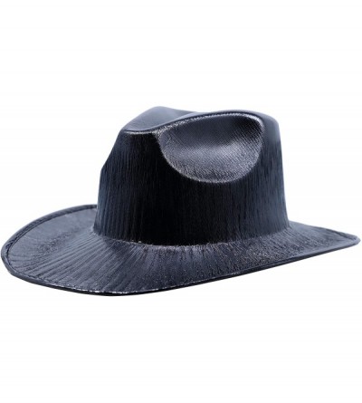 Cowboy Hats Metallic Cowboy Hat - Black - CC194RRZ6G3 $15.16