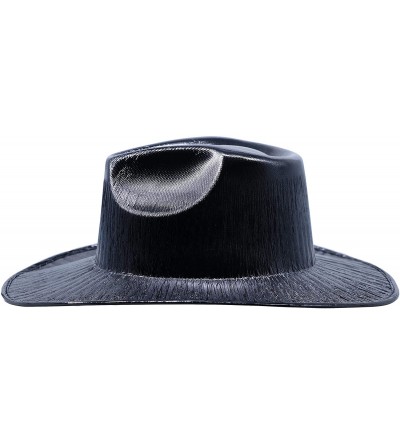 Cowboy Hats Metallic Cowboy Hat - Black - CC194RRZ6G3 $15.16