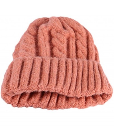 Skullies & Beanies 2018 Winter Women Crochet Hat Wool Knit Beanie Warm Caps - Z-orange - CM18LSCDOWQ $26.60