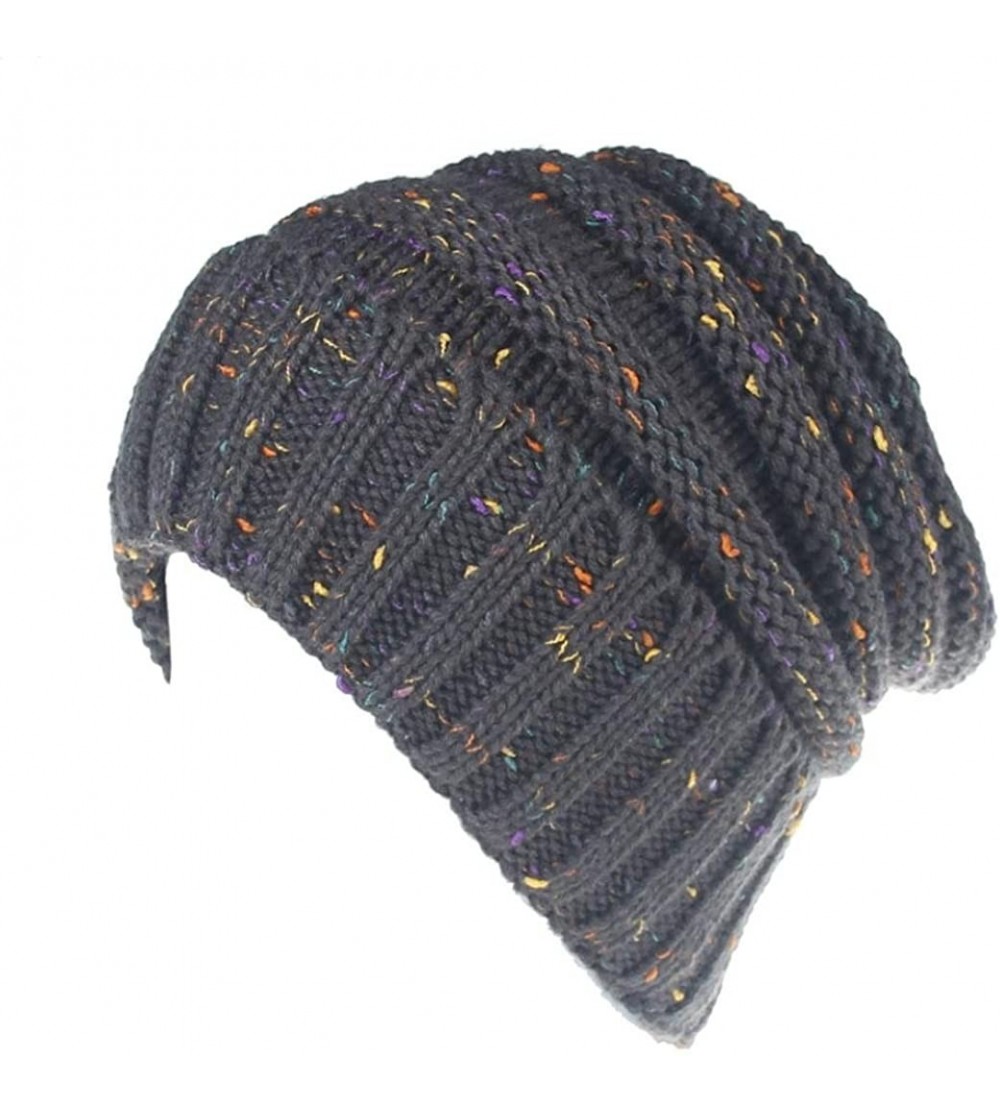 Skullies & Beanies Fashion Womens Winter Warm Knit Crochet Ski Hat Braided Turban Headdress Cap - Dark Gray - C21867Y03KD $8.14