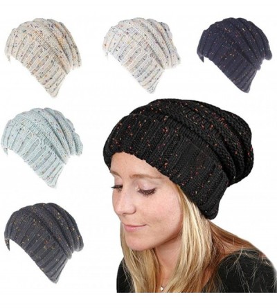 Skullies & Beanies Fashion Womens Winter Warm Knit Crochet Ski Hat Braided Turban Headdress Cap - Dark Gray - C21867Y03KD $8.14