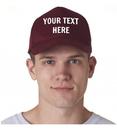 Baseball Caps Custom Hat Add Your Own Text Embroidered Adjustable Size Baseball Cap - Maroon - C9195KOSR75 $17.10