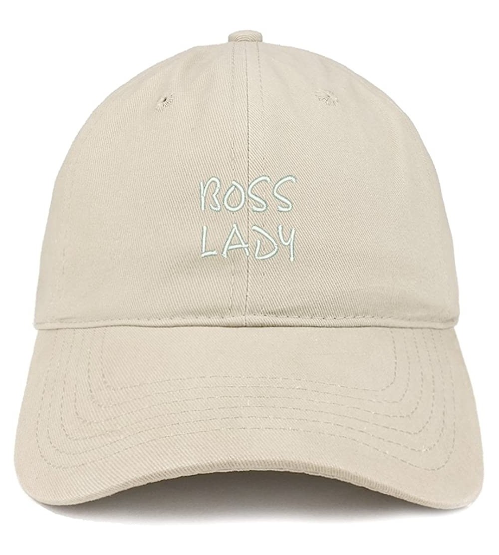 Baseball Caps Boss Lady Embroidered Soft Cotton Dad Hat - Stone - C518EYIL40D $20.25
