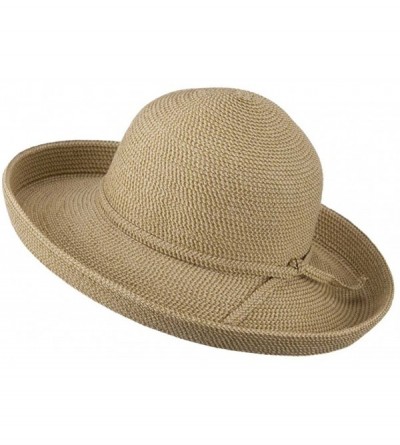 Sun Hats Kettle Brim UPF 50+ Cotton Paper Braid Hat - Tan Tweed W33S22A - CT11D3H97JJ $50.61