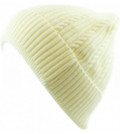Skullies & Beanies 200h Unisex Light Weight Chunky Cable Knit Beanie Hat - Ivory - C01289KXGX7 $11.88