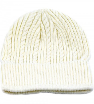 Skullies & Beanies 200h Unisex Light Weight Chunky Cable Knit Beanie Hat - Ivory - C01289KXGX7 $11.88