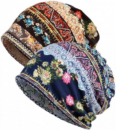 Skullies & Beanies Womens Baggy Soft Slouchy Beanie Hat Stretch Infinity Scarf Head Wrap Cap - Multicolor - CP18GOHWTRZ $24.87