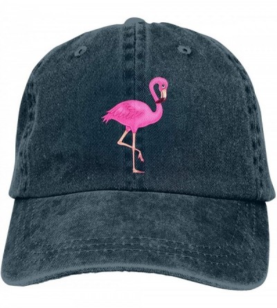 Baseball Caps Men Or Women Adjustable Denim Jeans Baseball Caps Pink Flamingo Plain Cap - Navy - CJ18KQC9Z6D $11.46