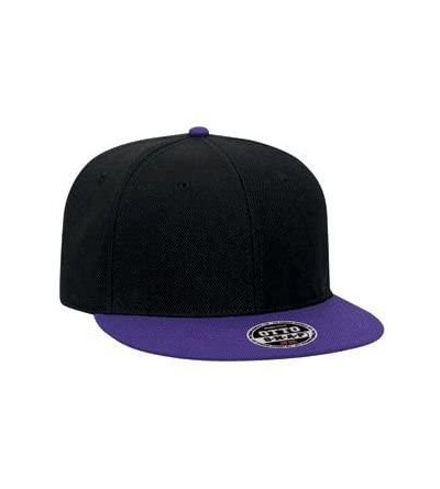 Baseball Caps Custom Snapback Hat Otto Embroidered Your Own Text Flatbill Bill Snapback - Black/Purple Bill - CV187D6ZW9X $24.34