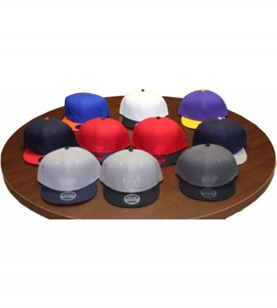 Baseball Caps Custom Snapback Hat Otto Embroidered Your Own Text Flatbill Bill Snapback - Black/Purple Bill - CV187D6ZW9X $24.34