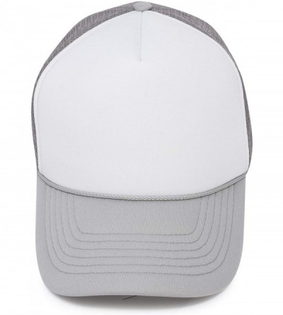 Baseball Caps Two Tone Trucker Hat Summer Mesh Cap with Adjustable Snapback Strap - Grey White - CF119N21ROL $8.36