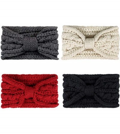 Headbands Crochet Turban Headband for Women Warm Bulky Crocheted Headwrap - Zf 4 Pack - CT18ZIGGL9E $12.42