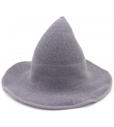 Fedoras Women's Witch Hat Christmas Halloween Party Foldable Cosplay Costume hat - Grey - C718Y6LZH5A $14.14