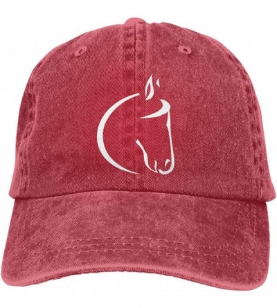 Baseball Caps Womens Denim Hat White Horse Lovers Baseball Caps Adjustable - Red - C7196YXDWLD $26.72