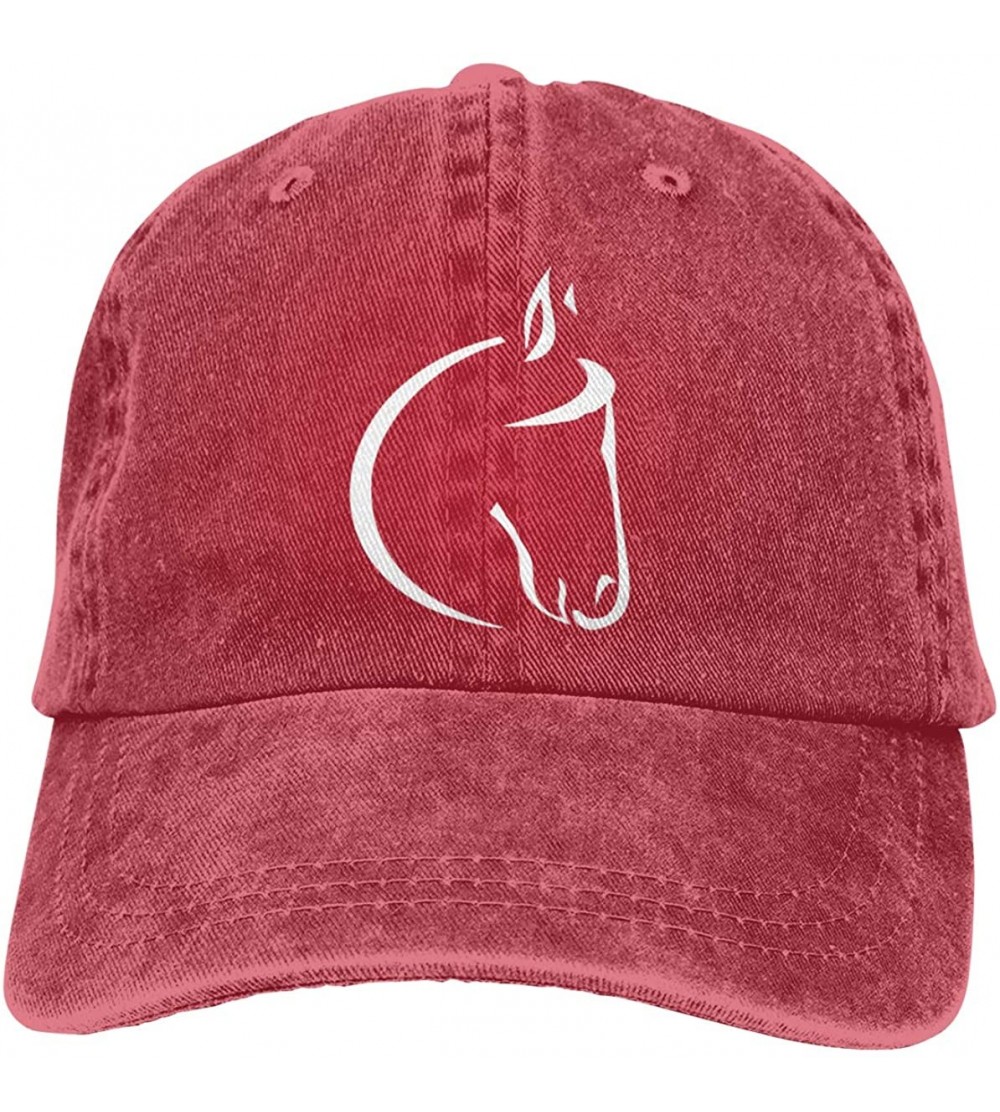 Baseball Caps Womens Denim Hat White Horse Lovers Baseball Caps Adjustable - Red - C7196YXDWLD $13.54