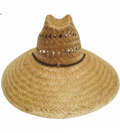 Sun Hats Headchange Wide Brim Lifeguard Hat Mexican Straw Beach Sun Summer Surf Safari - Brown / Self Bound - CA185K3S4L5 $23.93