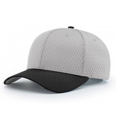 Baseball Caps 414 Pro Mesh Adjustable Blank Baseball Cap Fit Hat - Grey/Black - C71873Z5E90 $10.16