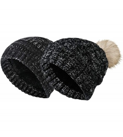 Skullies & Beanies 2 Pack Winter Hats for Women Slouchy Beanie for Women Beanie Hats - C6-beige/Black Beanie Hats - CC18AXKMU...