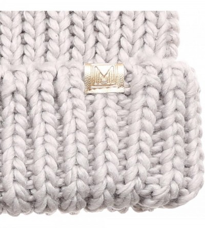 Skullies & Beanies Women's Winter Solid Ribbed Knitted Beanie Hat with Faux Fur Pom Pom - Light Grey - CL185UTL4RM $9.99