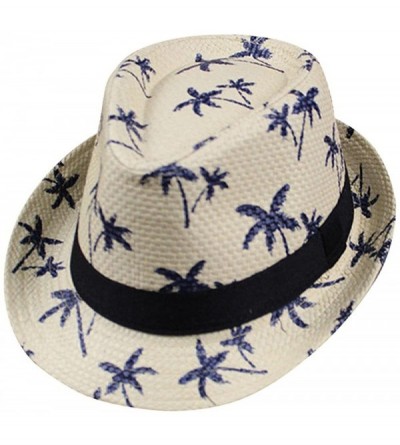 Sun Hats 2020 Unisex Top Gangster Cap Beach Sun Straw Hat Band Sunhat Outdoor Cap - Beige 1 - CN196LTCSLU $8.64