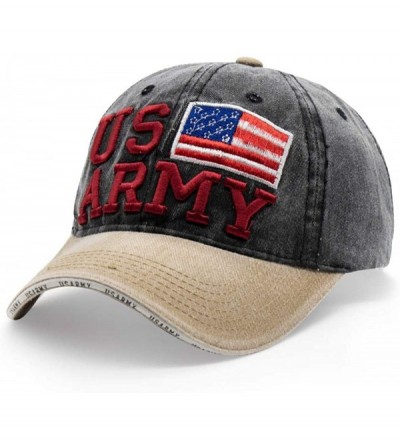 Baseball Caps American Flag Hat for Men Women Adjustable USA Army Military Veterans Baseball Caps Trucker Hats - Black Khaki ...