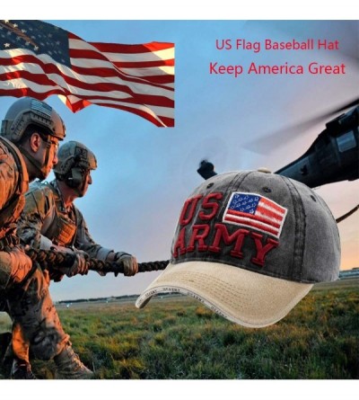 Baseball Caps American Flag Hat for Men Women Adjustable USA Army Military Veterans Baseball Caps Trucker Hats - Black Khaki ...