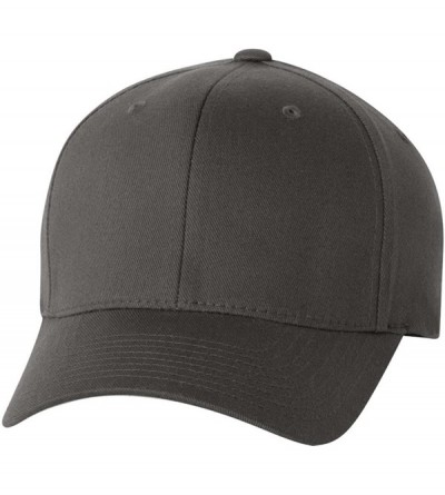 Baseball Caps Silver Wooly Combed Stretchable Fitted Cap Kappe Baseballcap Basecap - Dark Grey - CG1128RQCUR $25.08