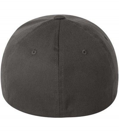 Baseball Caps Silver Wooly Combed Stretchable Fitted Cap Kappe Baseballcap Basecap - Dark Grey - CG1128RQCUR $25.08