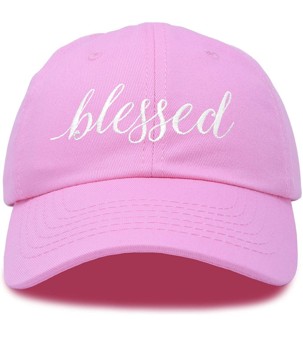 Baseball Caps Blessed Women's Baseball Cap Soft Cotton Dad Hat - Light Pink - CZ18RMCDMNR $12.39