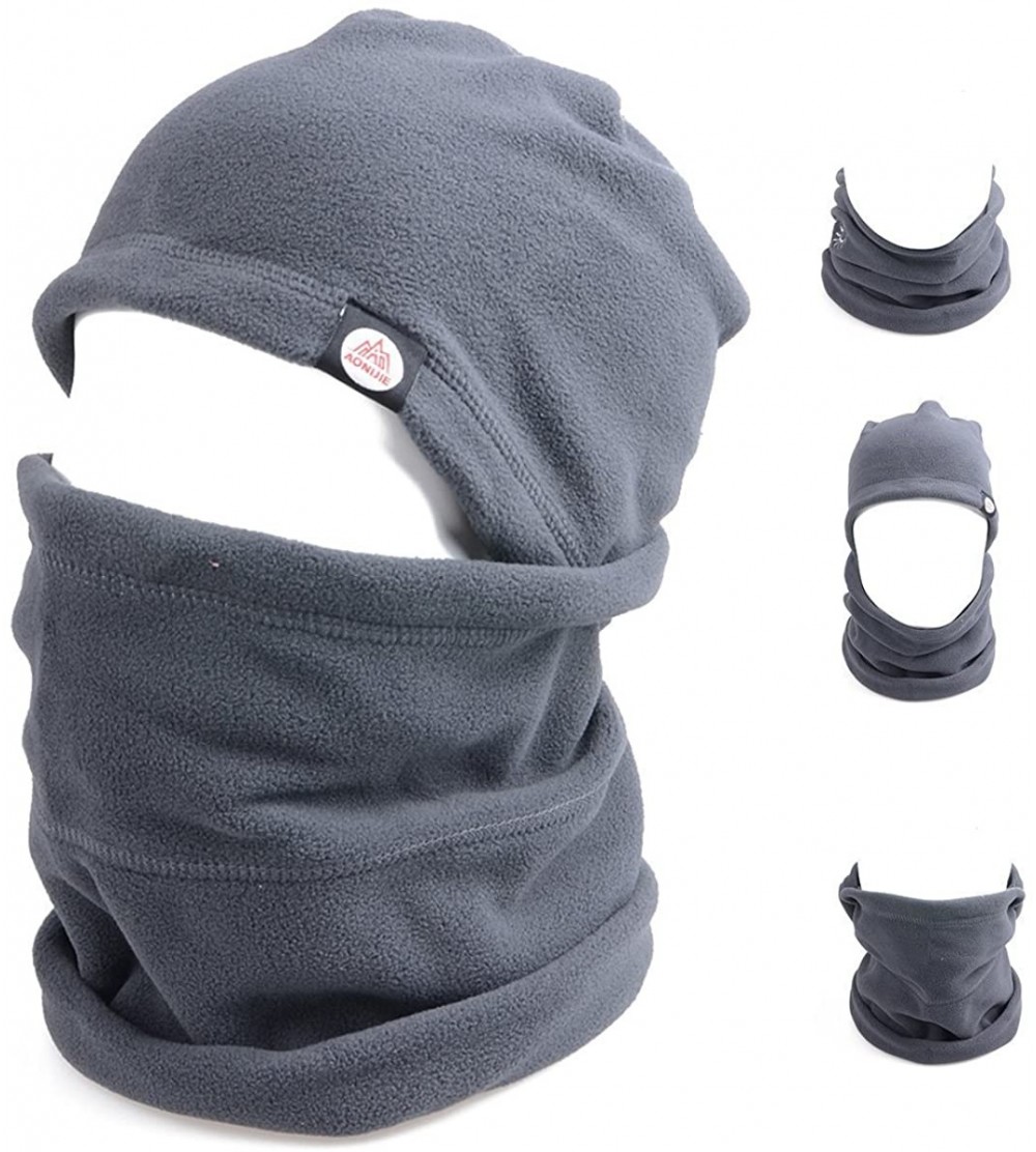 Balaclavas Balaclava Face Mask for Cold Weather Fleece Ski Mask Neck Warmer - Grey - New Version - CO12BQMFYK3 $11.97