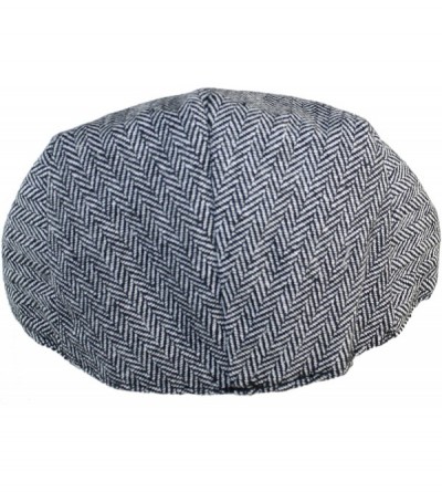 Newsboy Caps Street Easy Herringbone Driving Cap with Quilted Lining - Black and Light Gray - CJ1264NI0CD $14.07