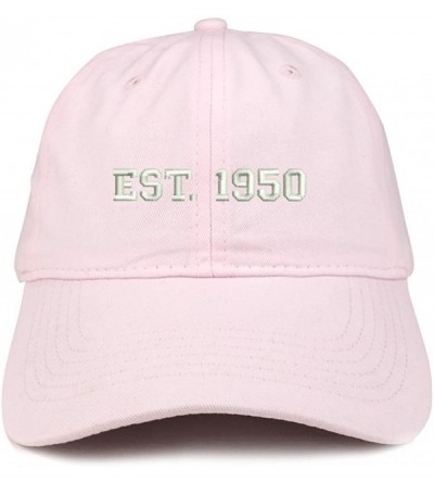 Baseball Caps EST 1950 Embroidered - 70th Birthday Gift Soft Cotton Baseball Cap - Light Pink - CK180NQN7GI $17.43