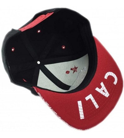Baseball Caps California Republic Cali Bear Cap Hat Snapback with Paisley Bandana Print - Black Red - CH182G9CR8W $15.43