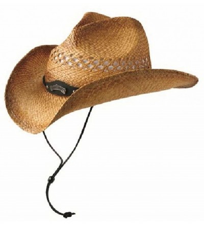 Cowboy Hats Jack Daniels Men's Daniel's Natural Raffia Straw Cowboy Hat - Jd03-59 - CJ112J1A0EF $53.60