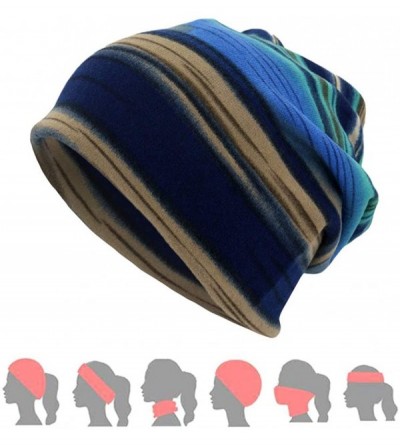Skullies & Beanies Slouchy Beanie Hat Unisex Letter Print Scarf Casual Outdoor Convertible Skull Cap Windproof Hats - Blue - ...
