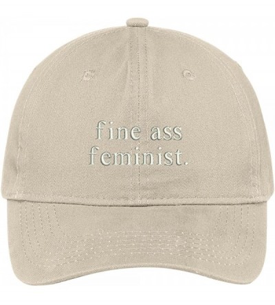 Baseball Caps Fine Ass Feminist Embroidered Cap Premium Cotton Dad Hat - Stone - C61833RSKU2 $33.16