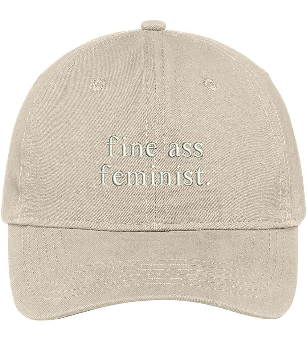 Baseball Caps Fine Ass Feminist Embroidered Cap Premium Cotton Dad Hat - Stone - C61833RSKU2 $19.63