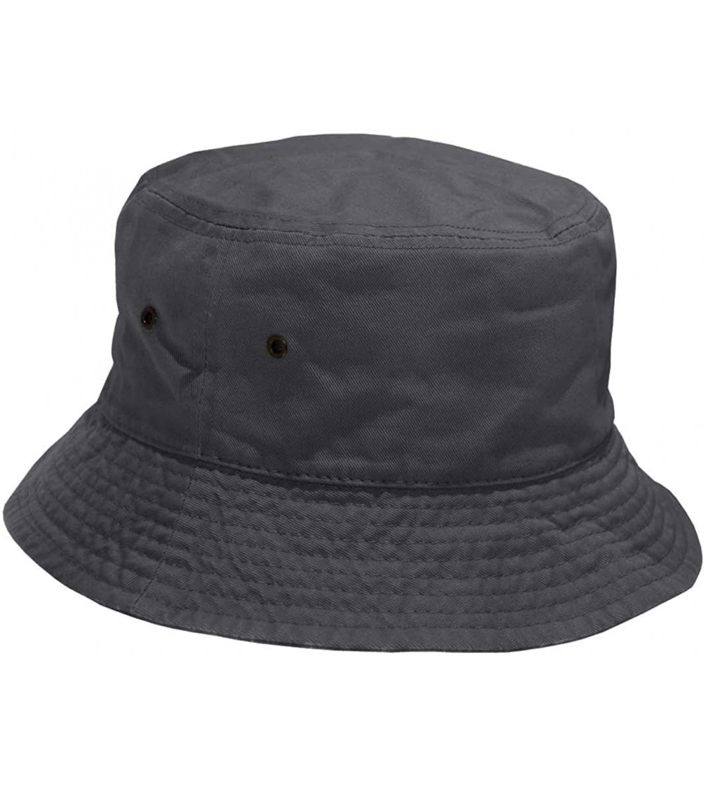 Bucket Hats Short Brim Visor Cotton Bucket Sun Hat - Charcoal - C711YUB5L47 $9.04