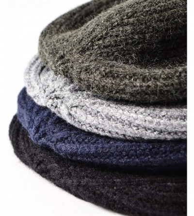 Skullies & Beanies Skull Knit Hat Core Yarn Thick Knit Cuff Beanie Cap for Men - Dark Gary - CF193QUEHLG $10.12