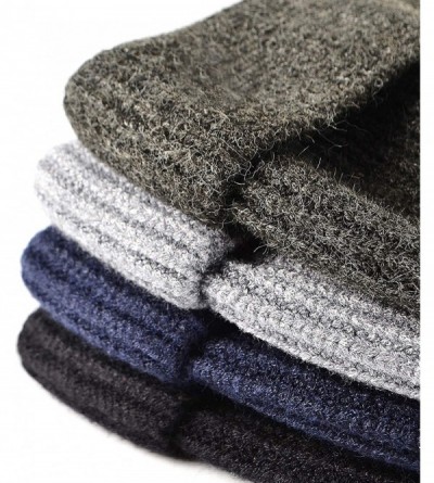 Skullies & Beanies Skull Knit Hat Core Yarn Thick Knit Cuff Beanie Cap for Men - Dark Gary - CF193QUEHLG $10.12