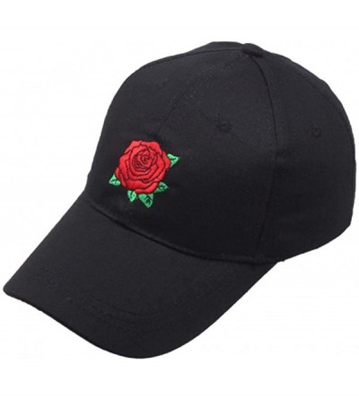Baseball Caps Baseball Hat- 2019 New Women Embroidered Baseball Cap Summer Snapback Caps Hip Hop Hats - ❤️black - CG1920KTROW...