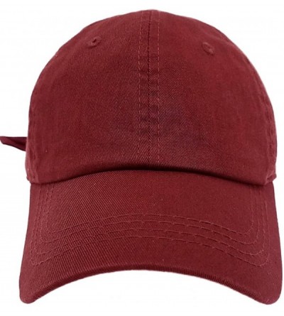 Baseball Caps Classic Washed Cotton Baseball Dad Hat Cap Iron Buckle Strap Olive - Burgundy - CV187EGUQWT $38.52